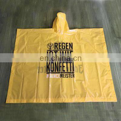 Eco-friendly Material Promotional Plastic Adult PEVA Portable Rain Coat Raincoat with Small Pouch