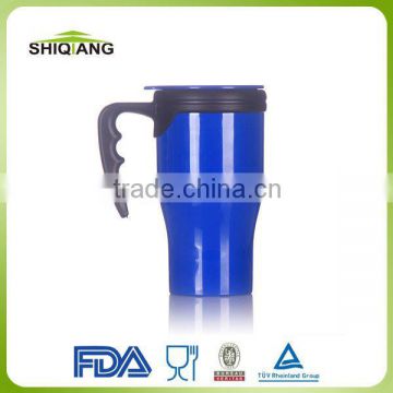 400ml Cheap Double Wall Insulated Plastic Mug With Handle