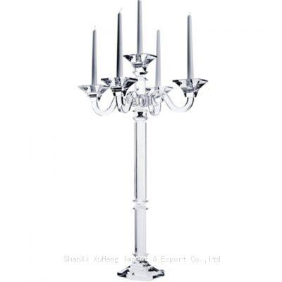 Wedding Decoration Crystal 5 Arms Candelabra Wedding Table Centerpiece photo-4