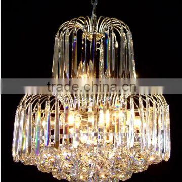 Hot Selling modern unique crystal pendant light iron material lighting for hotel/meeting room /villa