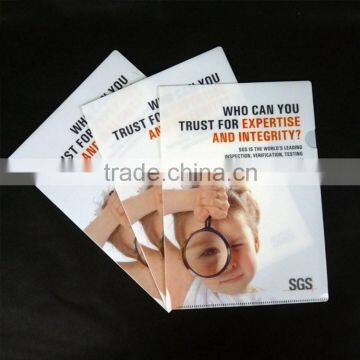 cheap price L shape glossy PP PVC file folder