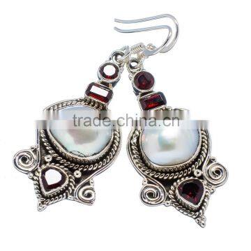 garnet EARRING ,925 sterling silver jewelry wholesale,WHOLESALE SILVER JEWELRY,SILVER EXPORTER,SILVER JEWELRY FROM INDIA