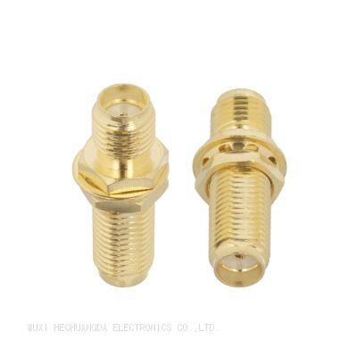 Female Jack to Female jack Connector With Nut Adapter SMA-KKY Gold Plated Straight connector adpater
