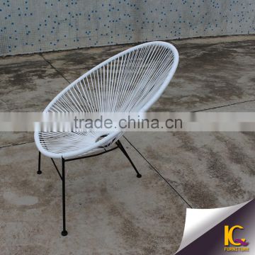 Modern white wicker furniture garden outdoor chiar synthetic leisure chair