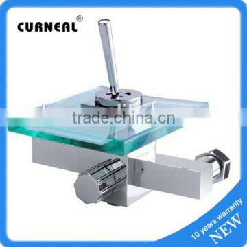 Glass Bathtub Faucet Glass Waterfall Faucet Bath Tub Faucet with Glass Spout