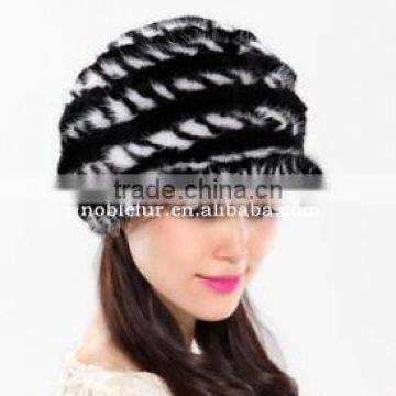 2015 new Korean style mink fur beret\luxury knitted visor cap