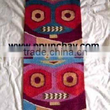 Woven Wool Tapestry / Woven wool Rug / Woven wool Runner / Woven wool Wall Decor 31x11" Peru