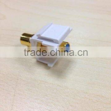 China new color for choose RCA to F keystone jack 3.5mm audio jack