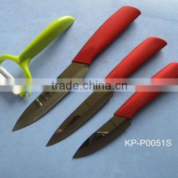 94.7% zirconium oxide blade mirror ceramic cutlery sets with TPR soft touch handle