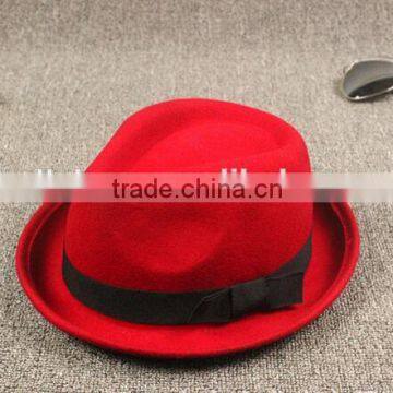 Star Favourite Ribbon Fixed Ladies Elegant Vintage Wool Fedora Hat
