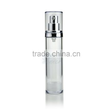 15ml 30ml 50ml Plastic Material Clear bottle silver pump dispenser