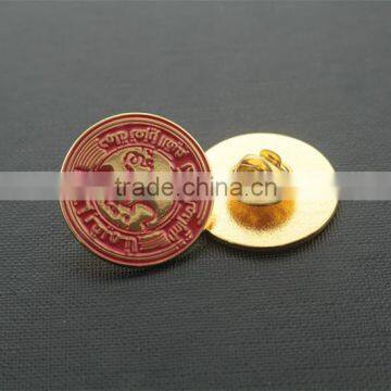 2015 custom high quality metal lapel pin gold plated