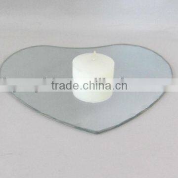 heart shape glass candle holder plates