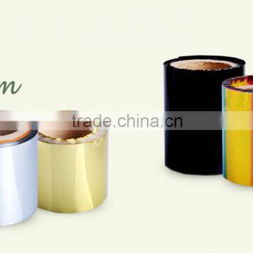 Gold and silver metalized pet film