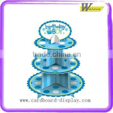 Custom Colorful Decorative Cardboard 3-Tier Cupcake Stand photo-3