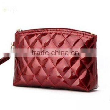 European trend patent leather pu cosmetic bag toiletry bag