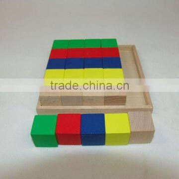 Preschool Educational Teaching Aids Wooden Toy 25pcs Cubes With Tray Education Sets photo-5