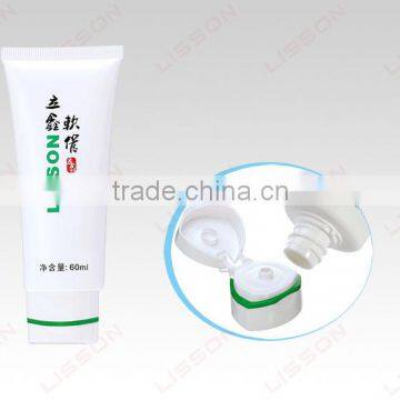 25ml-70ml face cream round plastic tube with double color triangle flip top cap