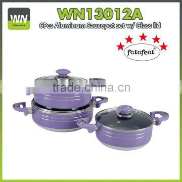 6pcs pressed aluminum casserole set with non-stick coating