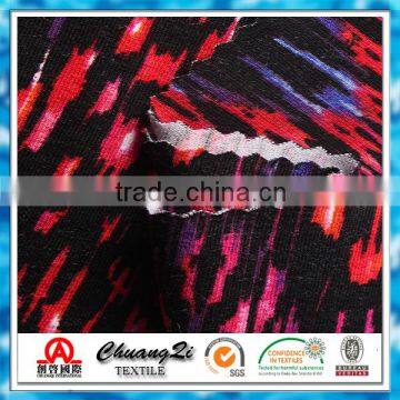 High Quality Textile Digital Printed Kniting Weft Spandex Viscose Fabric photo-3
