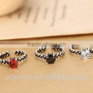 Classical 5925 Sterling Silver Wedding Ring for Women Vintage CZ Diamond Jewelry Accessories photo-2