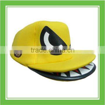 Top Quality Mr Shark Open Mouth Baby Lion Embroidery Adjustable Snapback Polyester Mesh Yellow Cap For Outdoor photo-2