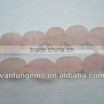 Natural madagascar rose quartz matted tumble