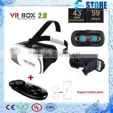 For 3.5 - 6.0 inch Smartphone+Bluetooth Controller 1.0 Google Cardboard VR BOX II 2.0 Version VR Virtual Reality 3D Glasses                        
                                                Quality Choice