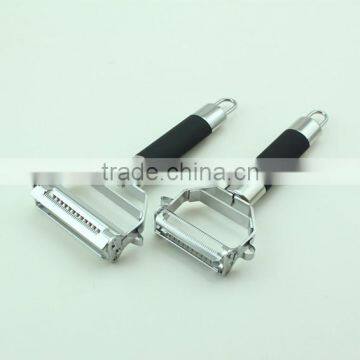 Dual Julienne Rubber Handle Fancy Vegetable Peeler Slicer photo-4