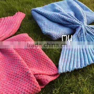 New 2016 Fashion Crochet Handmade Knitted Mermaid Tail Blanket Crochets Wrap Mermaids Pattern photo-3
