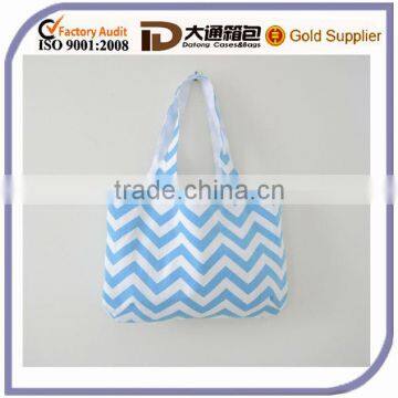 Fashion Ladies Stripe Chevron Cotton Totes Book Summer Beach Bag