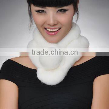 2016 popular style real rex rabbit fur scarf for lady