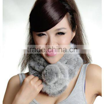 2016 popular style real rabbit fur scarf for lady