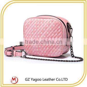 Wholesale Pink Leather Woven Teen Bags photo-3