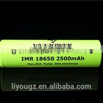 High capacity LED Flashlight 18650 3.7v 2500 mah Li-ion battery