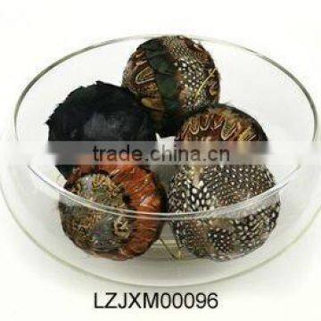 Christmas pheasant feather balls LZJXM00096