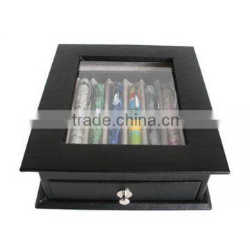 Black acrylic pen holder with drawer