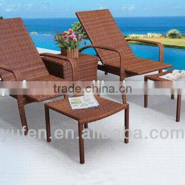 Anti-UV outdoor rattan antique chaise lounge chair