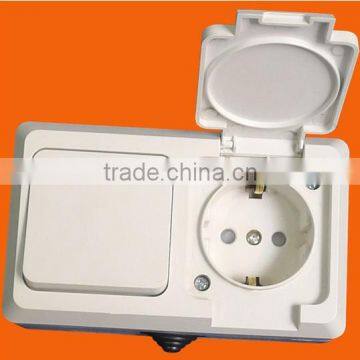EU Style Surface Mounted Waterproof Socket and Switch (S5011)