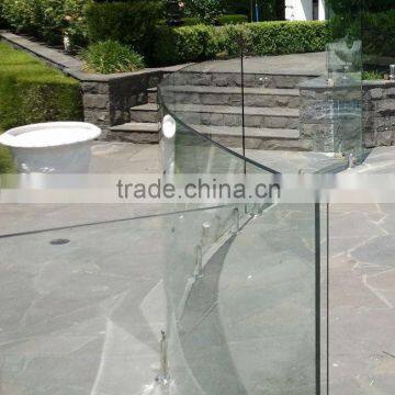 3mm-19mm curved tempered glass deck railing