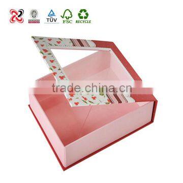 High quality rectangle cardboard gift box with clear Window
