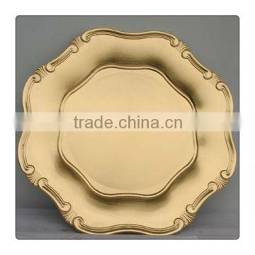 Gold Plastic Wedding Plates for Decorative Use