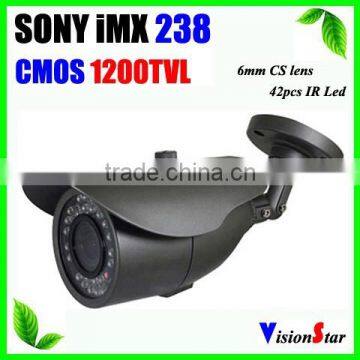 Weatherproof Outdoor Security Systems High Definition 1200TVL 6mm CS Lens 1/3"SONY IMX238+AVS05P Video Surveillance Camera