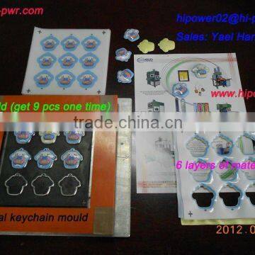 Radio frequency welding and cutting machine for plastic PVC keychain