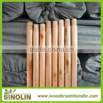 wholesale smooth varnished wooden broomstick with thread                        
                                                Quality Choice