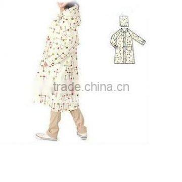 EVA eco-friendly plastic lady fashion rainwear