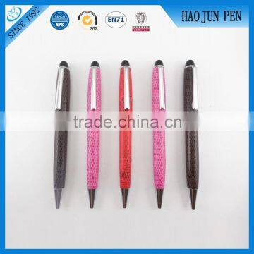 Promotional Classical Leather 2 In 1 Metal Touch Style Screen Ballpoint Pen China Supplier