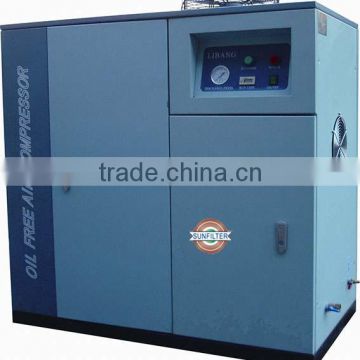 Slient and oil free air piston belt compressor