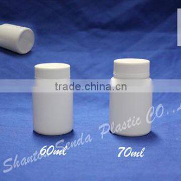 White HDPE plastic medicine bottle supplier, bottom round pill bottle with screw cap,Plastic Pill Bottles