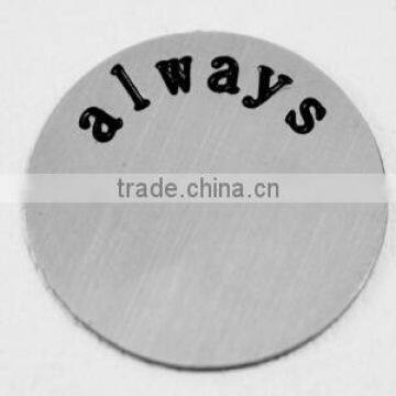 22mm Round Stainless Steel Always Plate For 30mm Glass Floating Locket